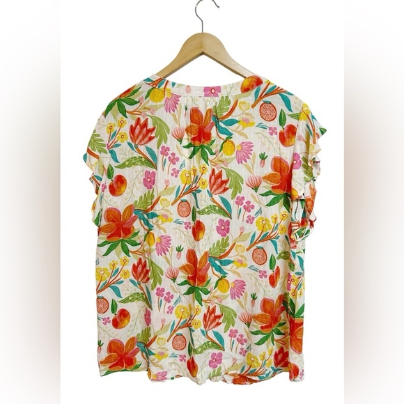 Cynthia Rowley Tropical Print 100% Rayon Blouse Top Size 1X NWT - Picture 5 of 7